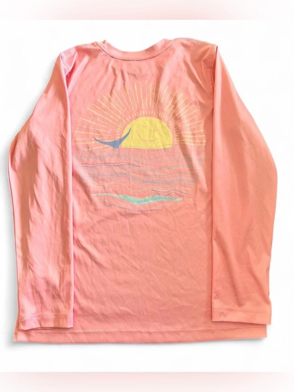 World Wide Sportsman Kids Long-Sleeve Crew Neck Top - Light Pink